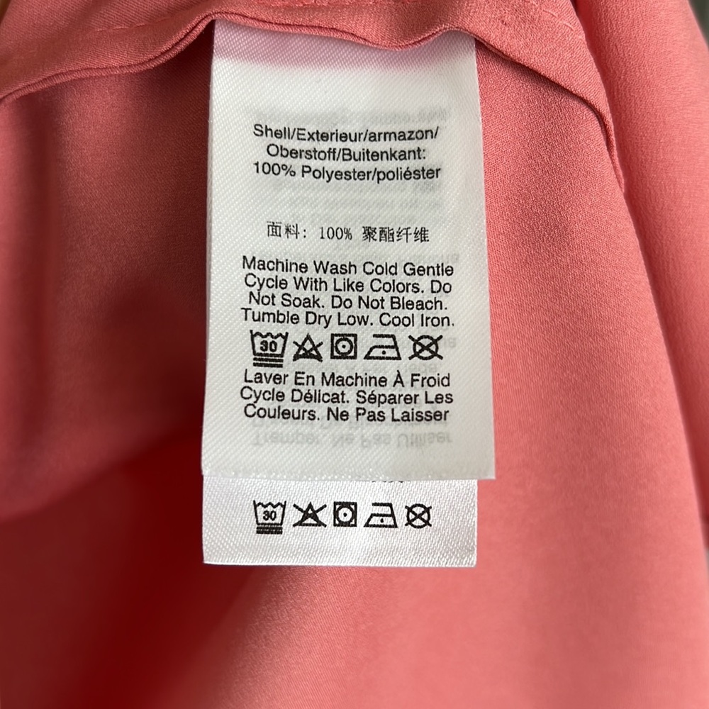 DKNY crew neck flutter sleeve pink blouse - Picture 5 of 5